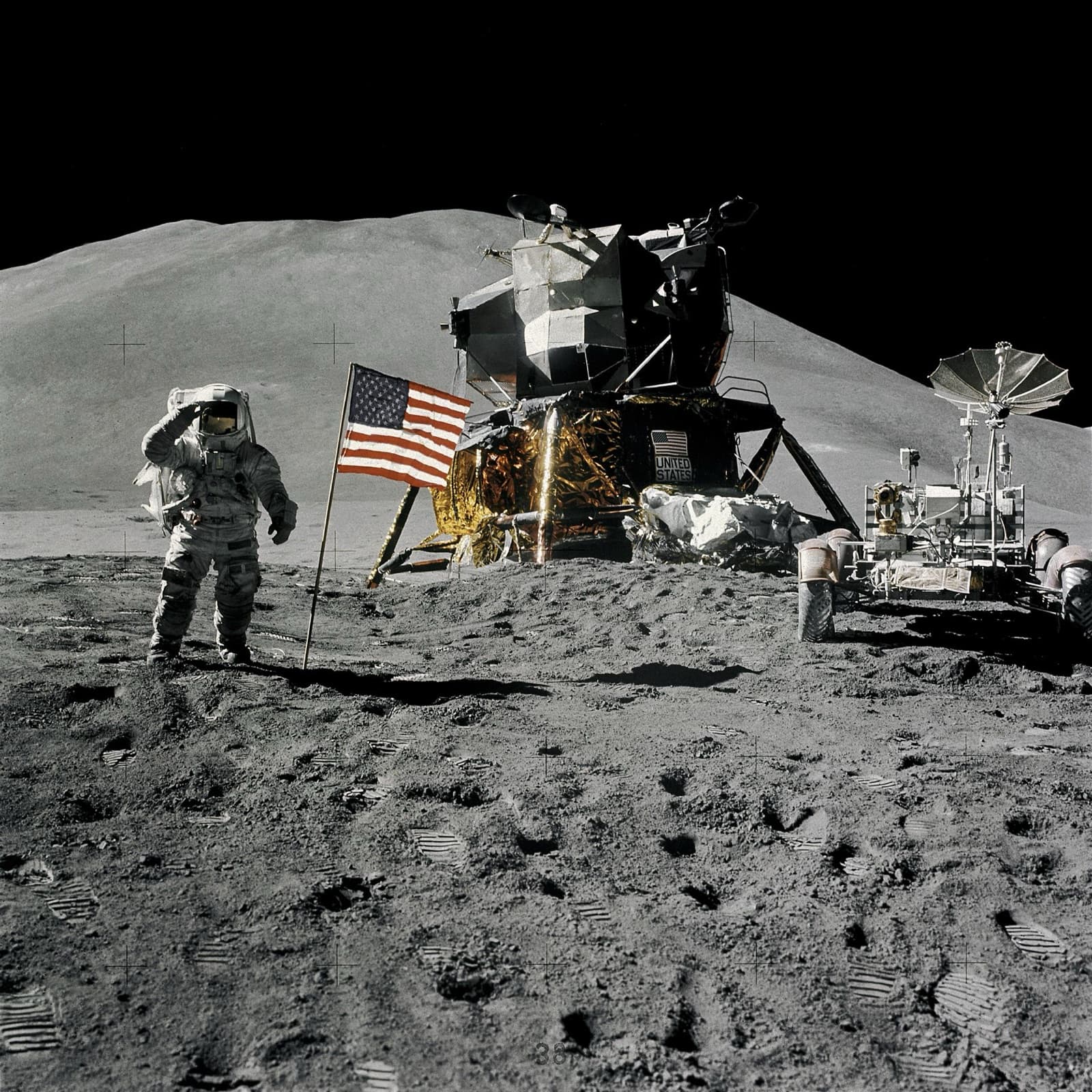 Irwin (not Scott, as often captioned) salutes the flag at Hadley, Aug 1, 1971