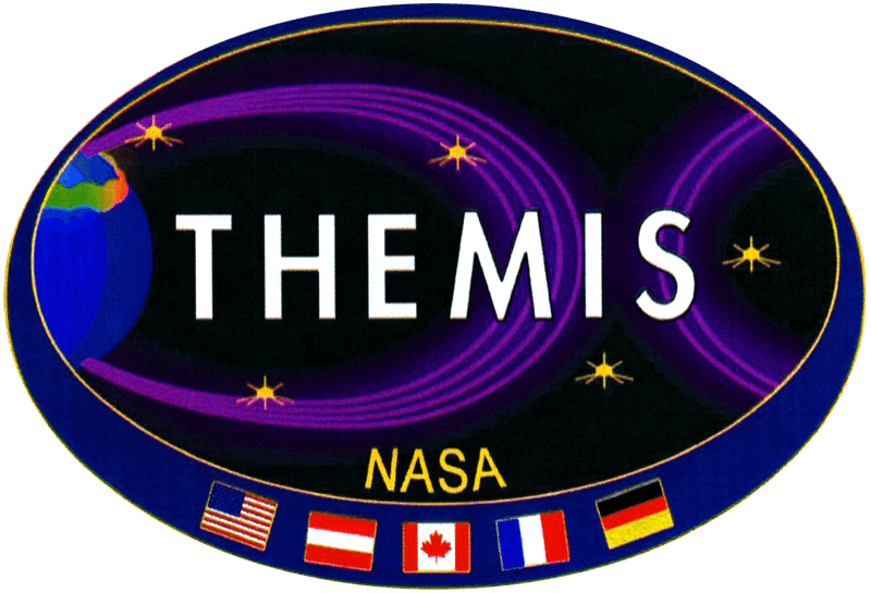 THEMIS mission logo, the parent mission's insignia the two probes launched under; ARTEMIS itself has only a small web logo and never issued a full-size patch of its own