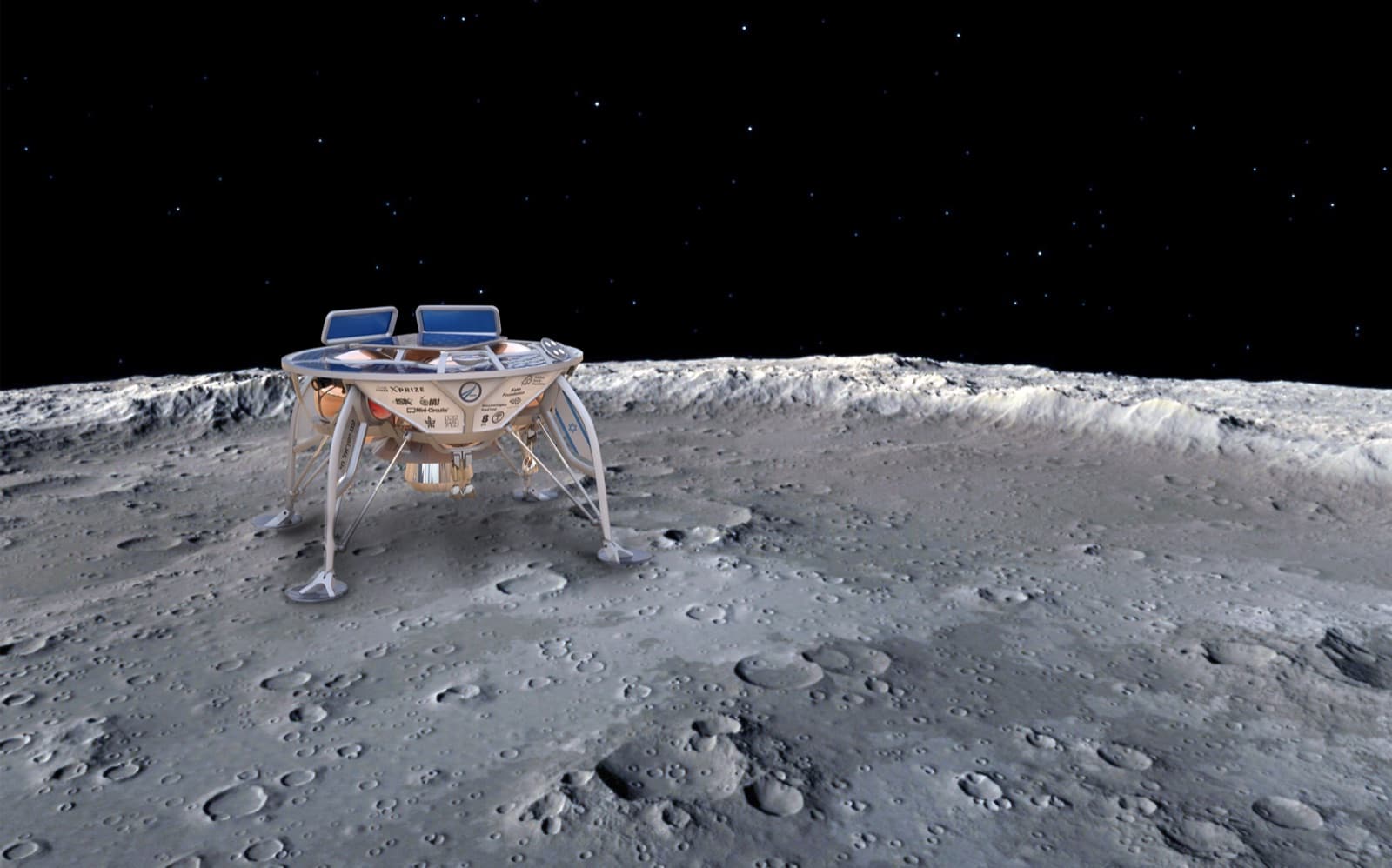 SpaceIL rendering of the first Beresheet lander, the design heritage for the Beresheet 2 landers (illustration, not a photograph)