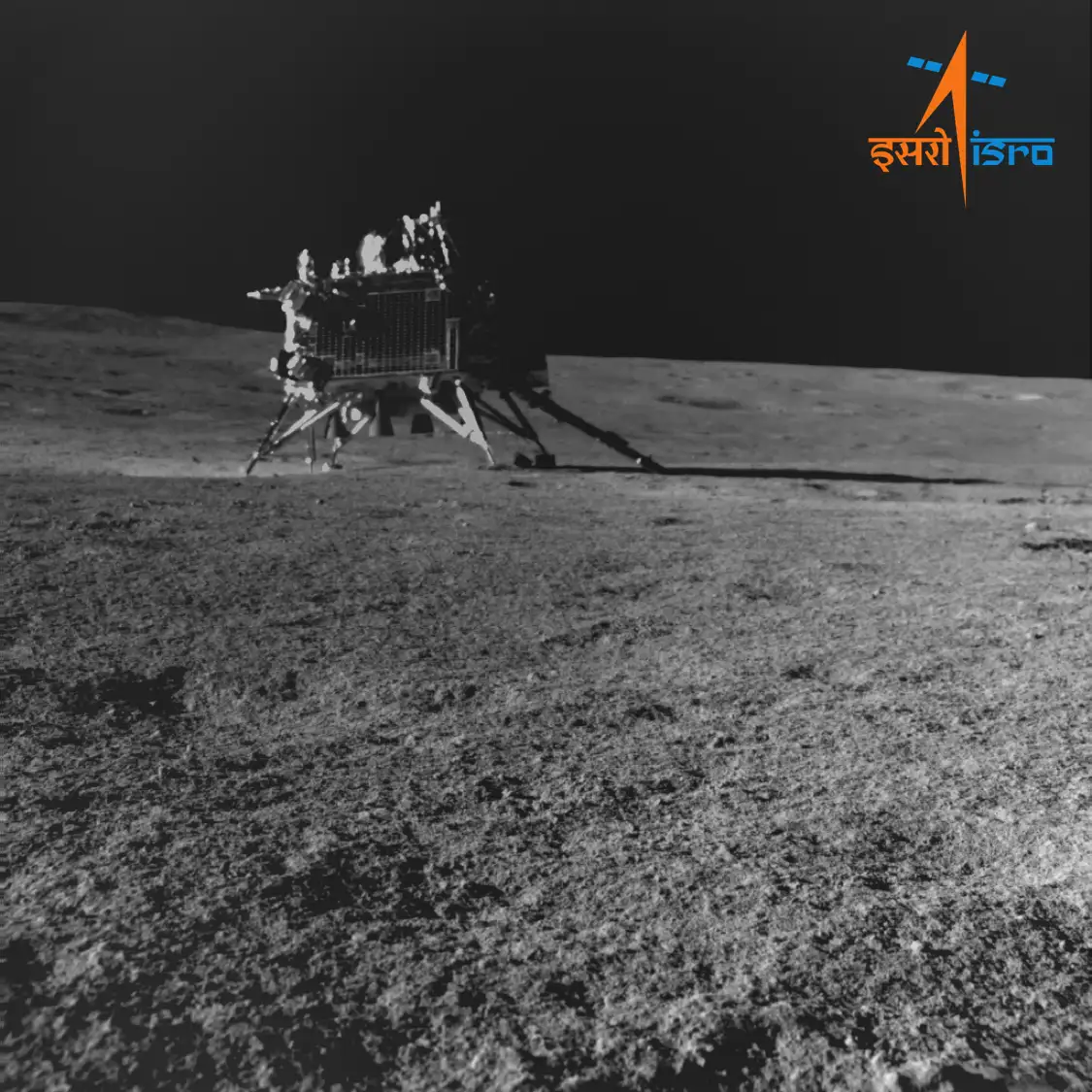 Vikram on the surface, photographed by its own rover: the first image of a lander on the Moon taken by an Indian rover