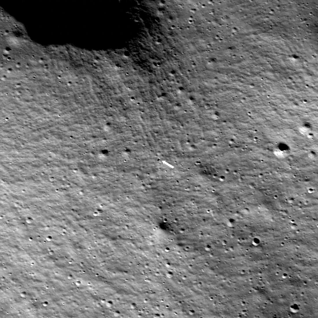 LRO spots Odysseus at 80.13°S, Feb 24, 2024