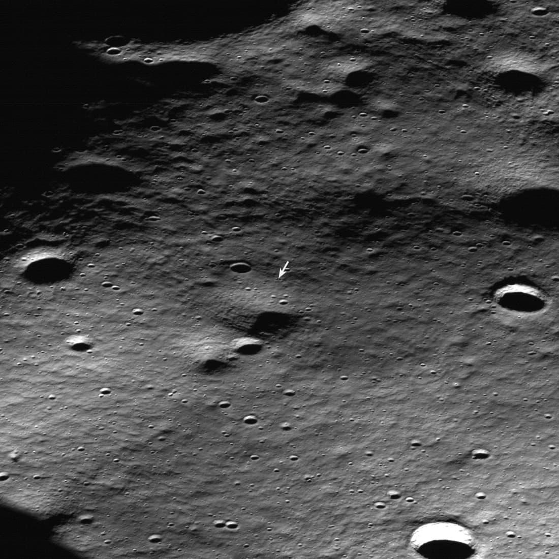 Athena in its crater on Mons Mouton, imaged by LRO the day after landing
