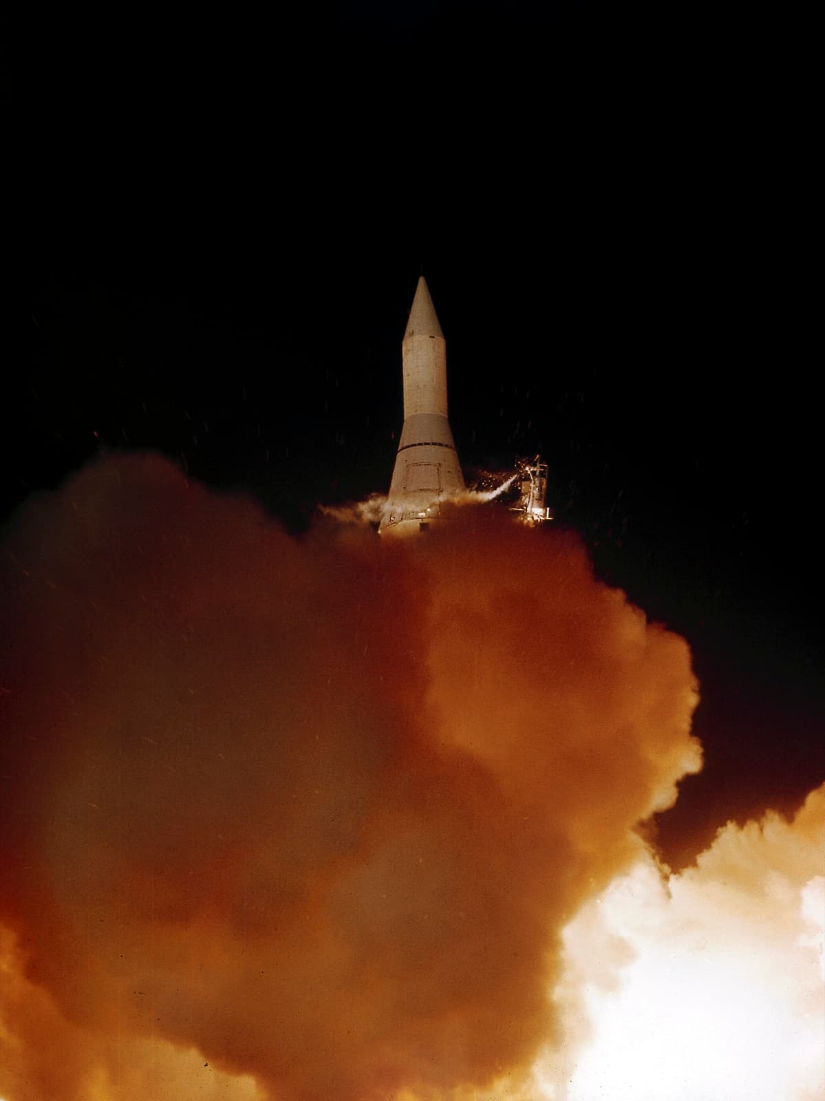 A Juno II lifts Pioneer 4 off the pad at Cape Canaveral, 3 March 1959: the only Pioneer to escape Earth's gravity