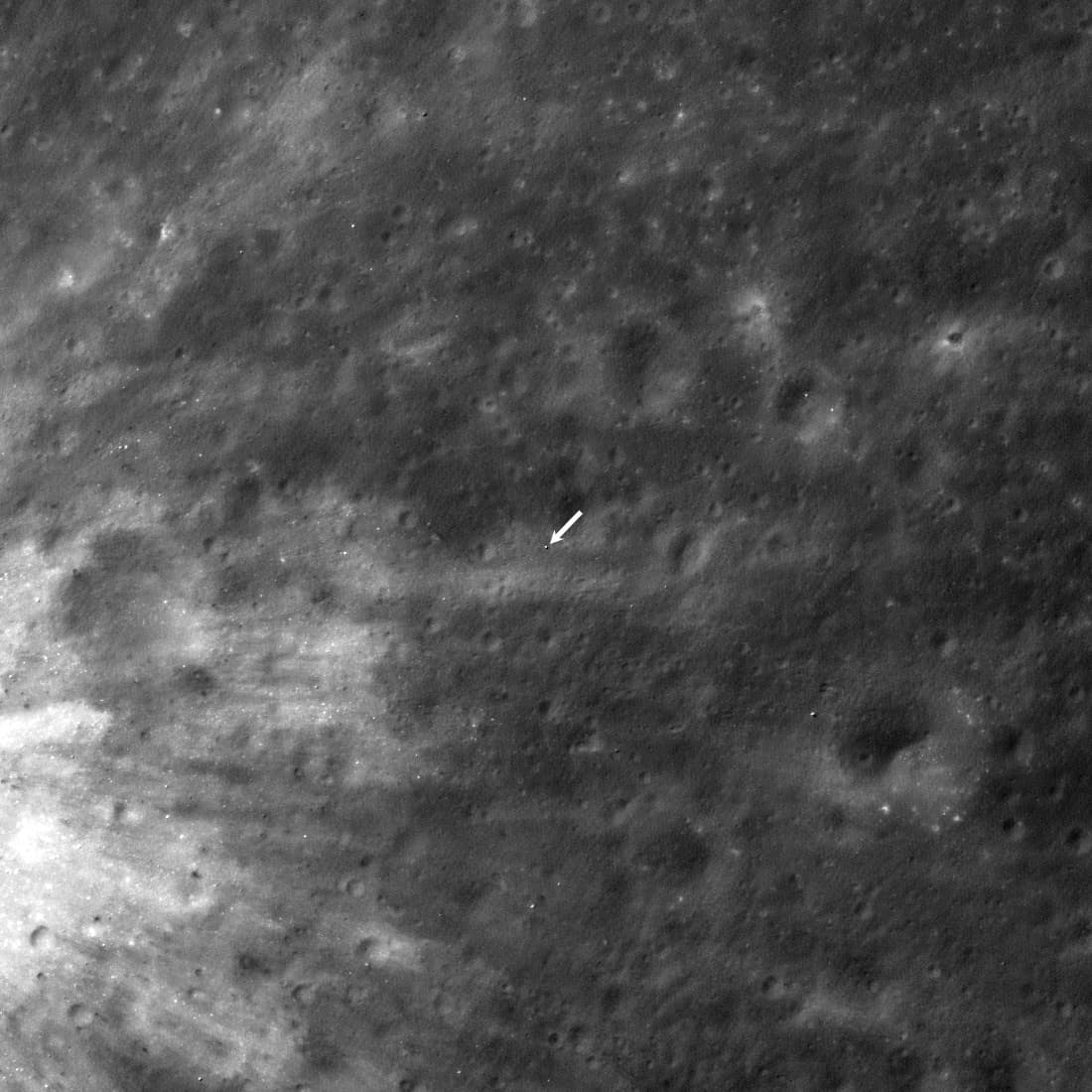 SLIM on the Moon, imaged by NASA's Lunar Reconnaissance Orbiter five days after landing